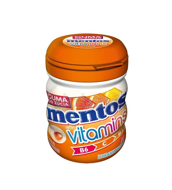 Guma BUTELKA Mentos Vitamin Citrus 50g/6/24