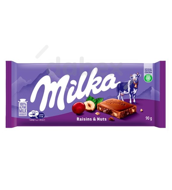 Milka Czekolada Raisins&Nut Bakaliowa 90g/23 IMP