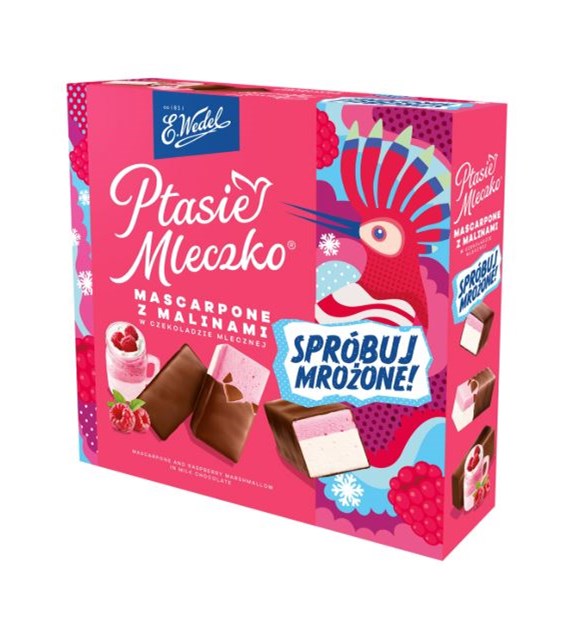 Wedel Ptasie Mleczko Mascarpone Malina 340g/18