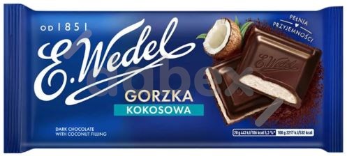 Wedel Czekolada Gorzka nadz. Kokos 100g/20