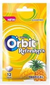 Guma TORBA Orbit Refreshers Tropical 26g/15