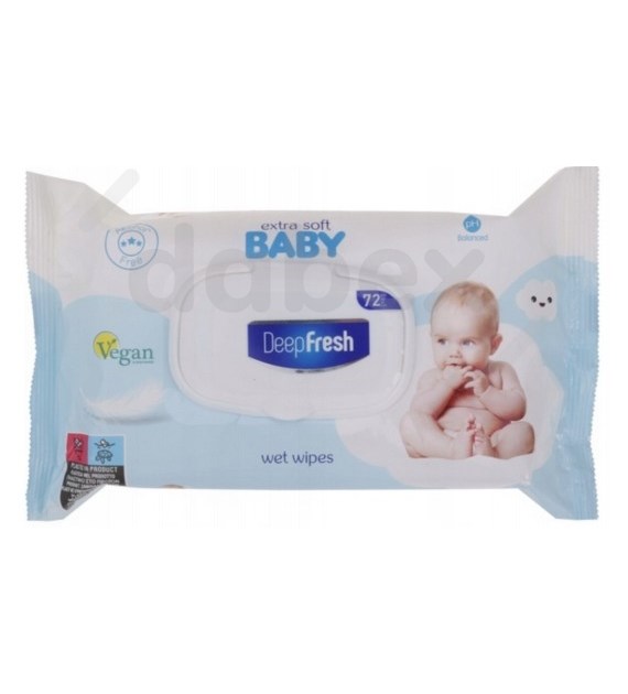 Deep Fresh Wet Wipes Blue 72pcs
