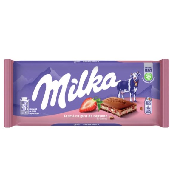 Milka Czekolada Strawberry Truskawka 100g/22 IMP