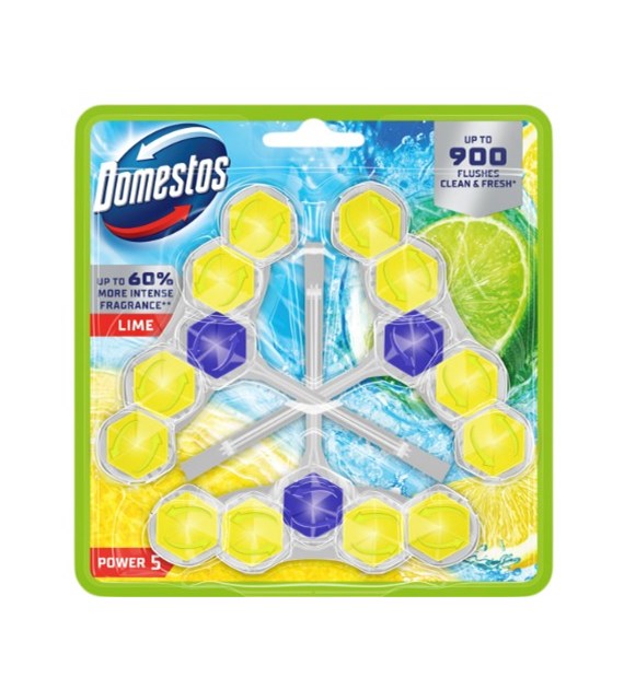 Domestos Toilet Blocks Power5 Lime 3 Pack 150g