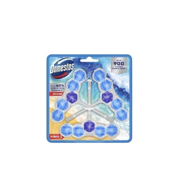 Domestos Toilet Blocks Power5 Ocean 3 Pack 150g