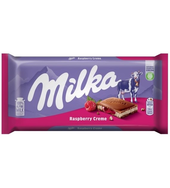 @ Milka Czekolada Raspberry Cream 100g/22 IMP