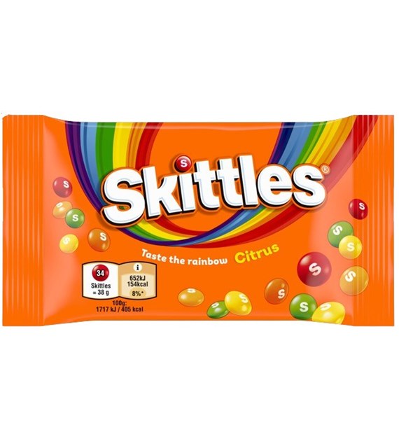 @ Skittles Citrus Pomarańczowe 38g/14 IMP