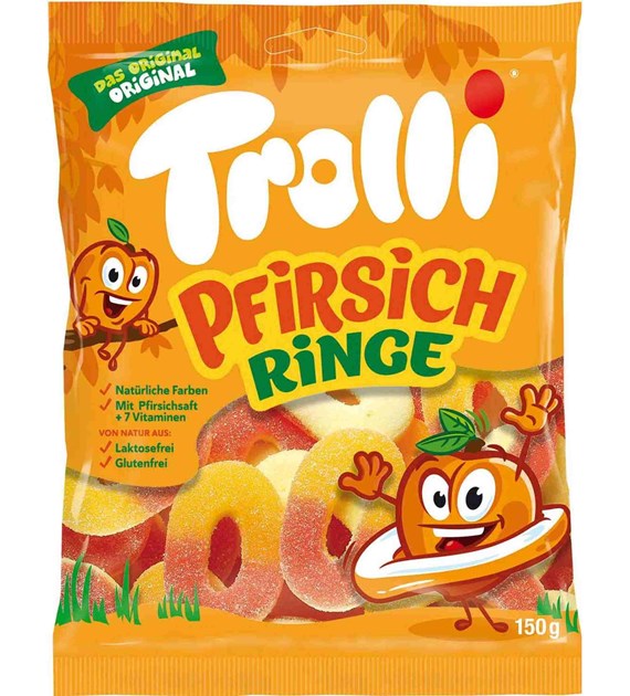 Trolli Żelki Pfirsichringe Brzoskwin 150g/21 IMP