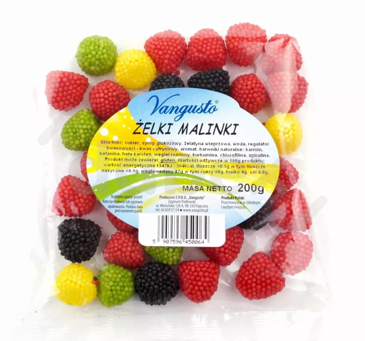 Vangusto Żelki Malinki 200g/25