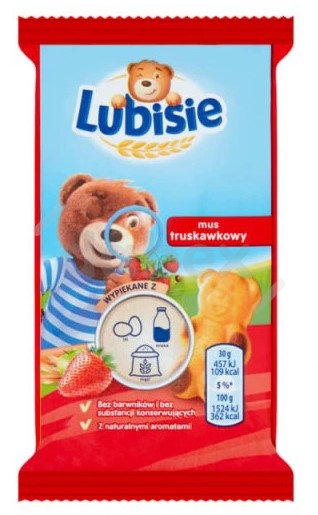 Lubisie Ciastka Truskawkowe 30g/24