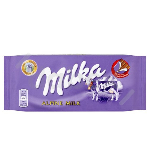 Milka Czekolada Alpine Milk Mleczna 100g/24