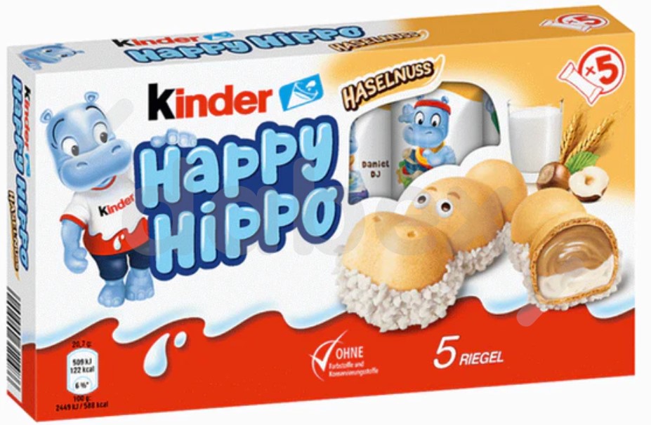 Ferrero Kinder Happy Hippo Orzech 103,5g/10 IMP